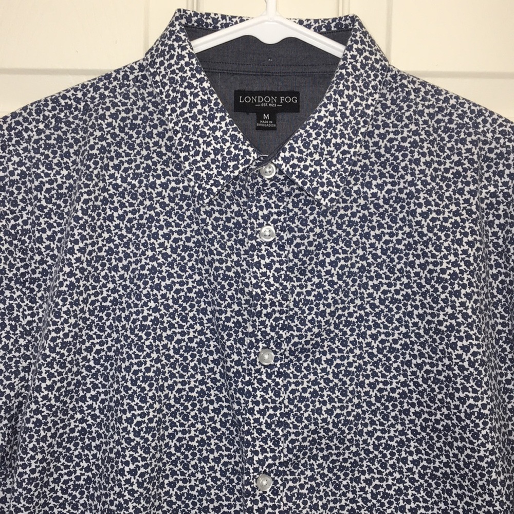 Short Sleeve Blue Floral Design
